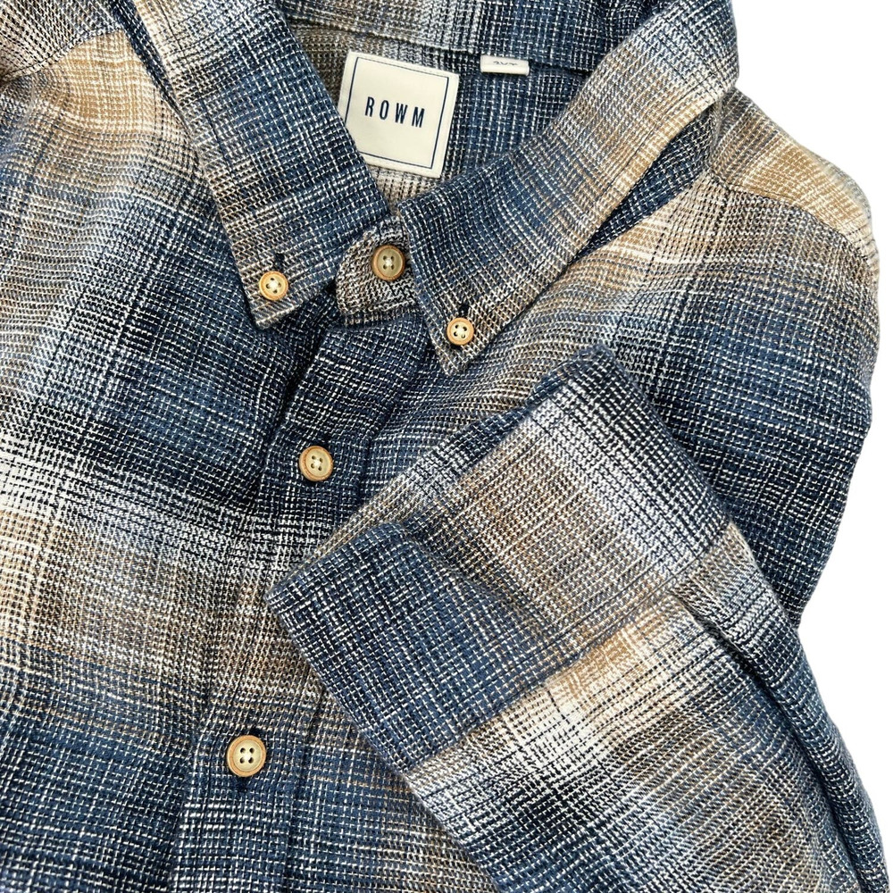 Rown Blue and Tan Textured Long Sleeve Size 3XT